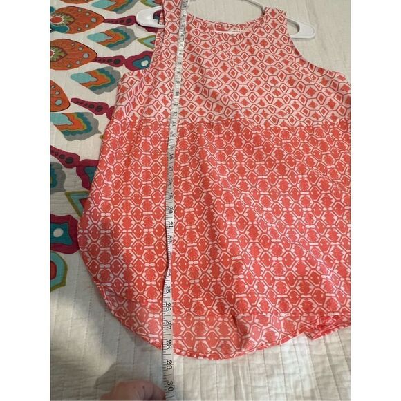 Faded Glory Orange and White patterned tank top size L - Picture 5 of 5
